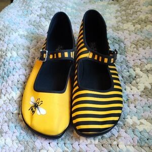 Bee-Themed Yellow and Black Women's Shoes